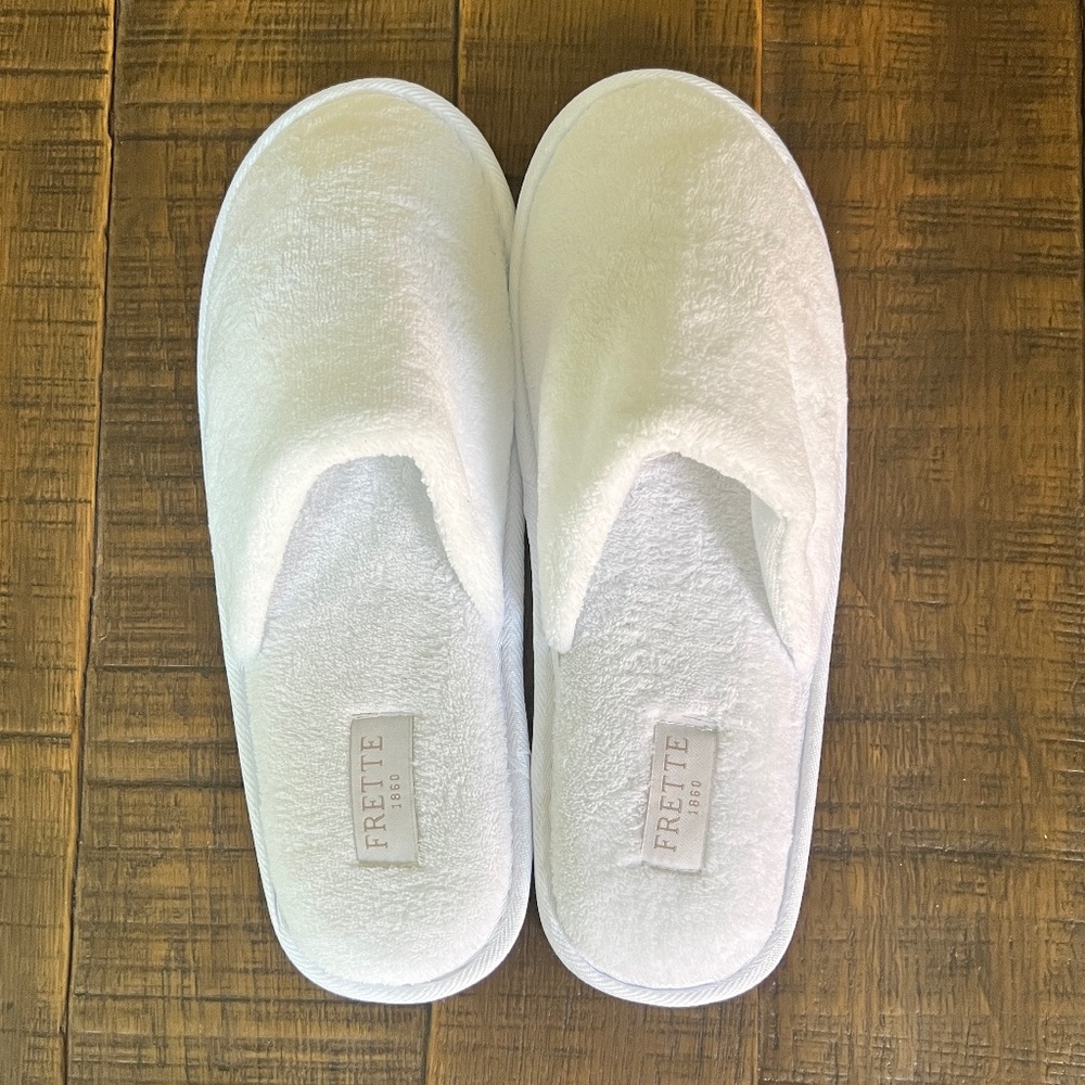 New! Frette 1860 Luxury Hotel Slippers - White - OS - St. Regis